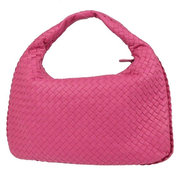 Bottega Veneta Handbags - Bottega Veneta Pink Intrecciato Hobo Handbag